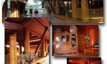 ขายบ้าน - ขายบ้านทรงไทย ไม้สักทองทั้งหลัง สวยมาก ๆ ทำเลดี ในเนื้อที่ 499 ตรว. ลำพูน