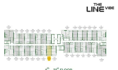 ขายคอนโด - ขายดาวน์!! THE LINE VIBE ชั้น16 ห้อง32.5ตรม ทิศใต้ (3.85m)